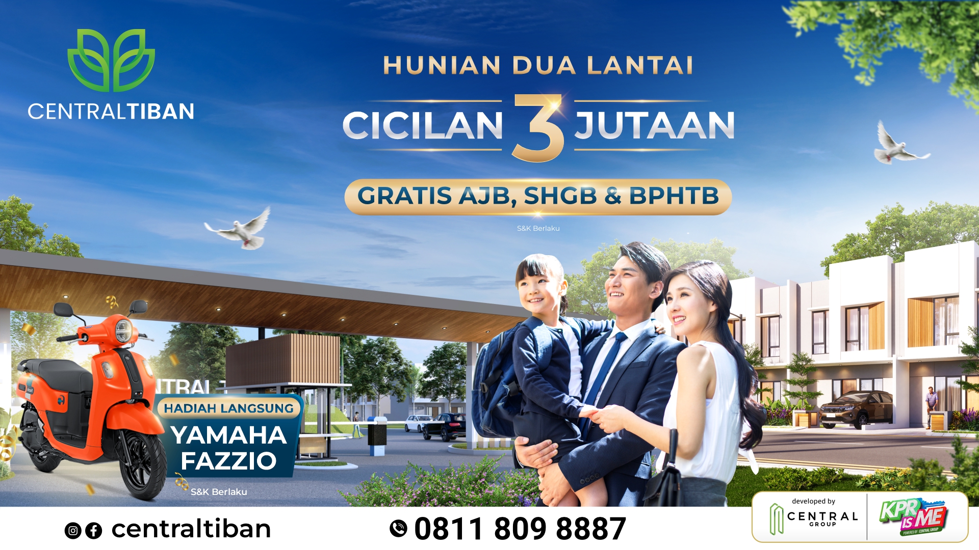 Cicilan Hanya 3 Jutaan, Beli Hunian 2 Lantai di Tiban Gratis Motor Fazio!